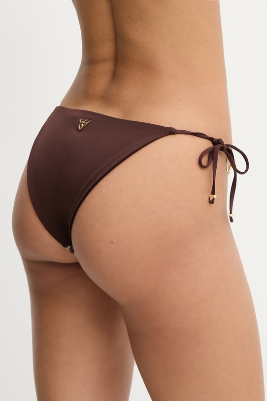 Oblečenie Guess plavkové nohavičky dámske ZOE E6GO13.KF450 hnedá