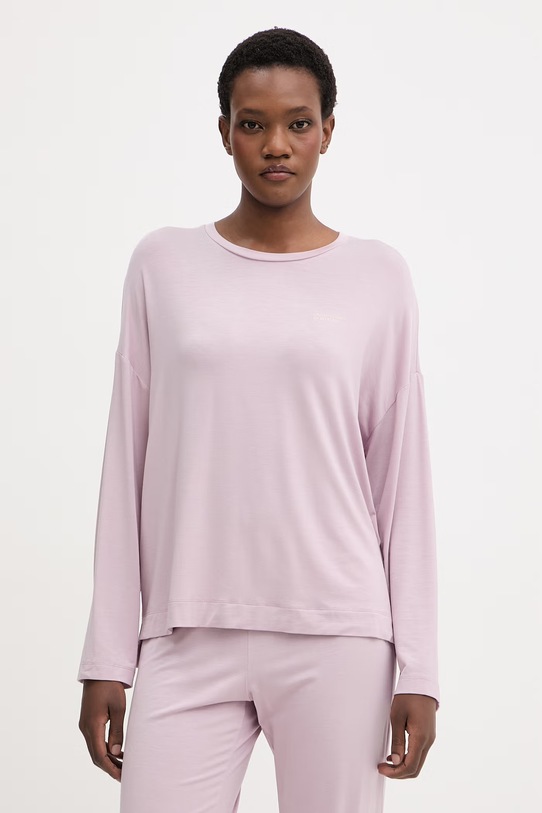 United Colors of Benetton zgornji del pižame z dolgimi rokavi ženski z modalom vijolična 36MX3M08E
