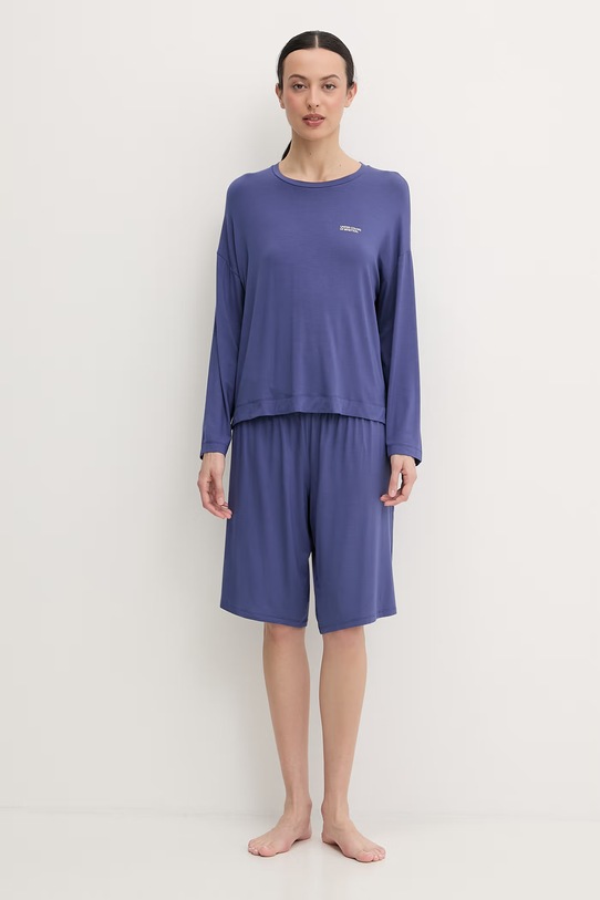 United Colors of Benetton pyžamové tričko s dlhým rukávom dámske s modalom 36MX3M08E tmavomodrá SS26