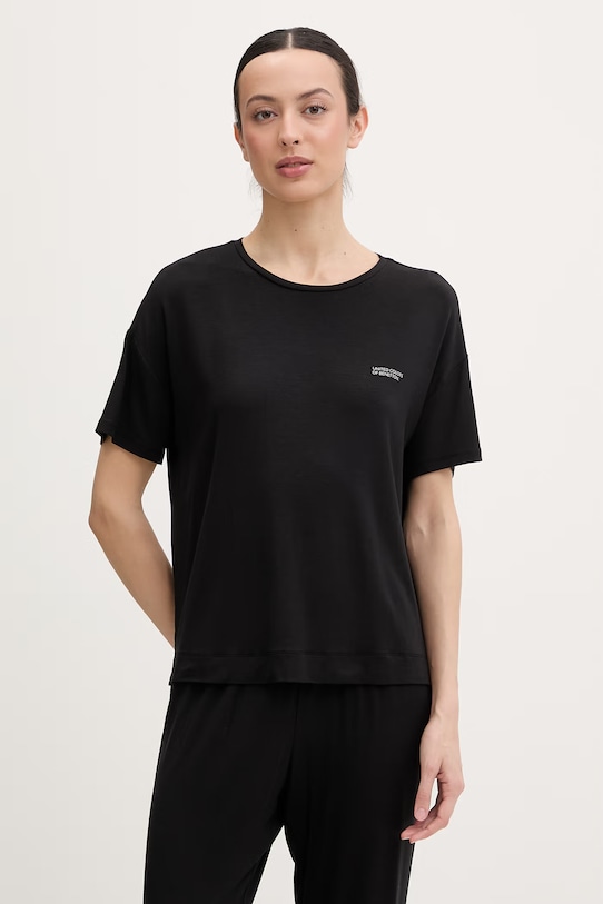 United Colors of Benetton pyžamové tričko dámske s modalom čierna 36MX3M08I