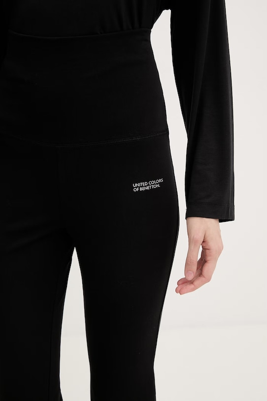 United Colors of Benetton pyžamové nohavice dámske bavlnené s elastanom čierna 3LGP3F04Y