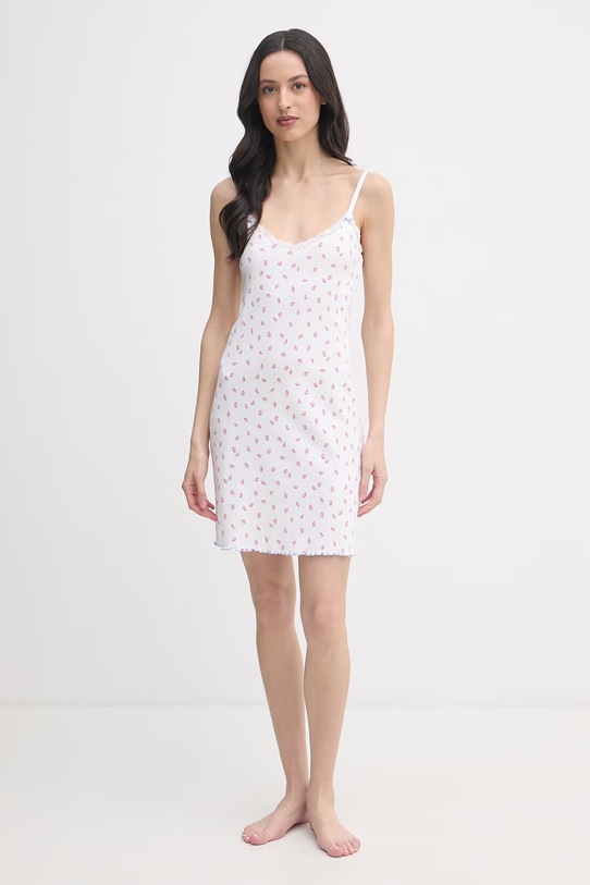 United Colors of Benetton koszula nocna damska bawełniana 3OJC3C01M biały SS26