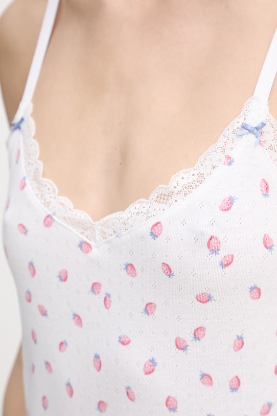 United Colors of Benetton koszula nocna damska bawełniana 3OJC3C01M biały