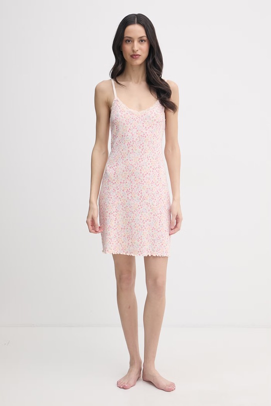 United Colors of Benetton spalna srajca ženska bombažna 3OJC3C01M oranžna SS26