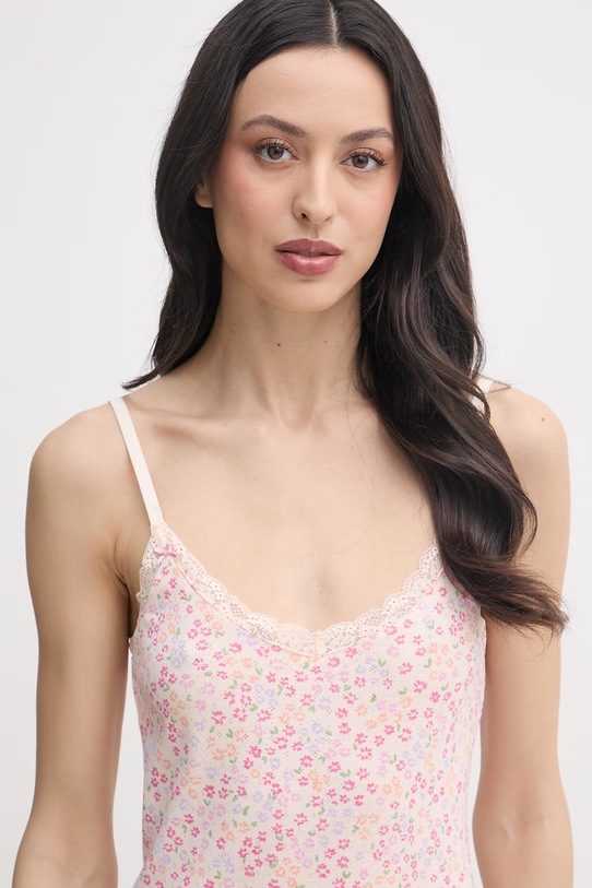 United Colors of Benetton spalna srajca ženska bombažna oranžna 3OJC3C01M