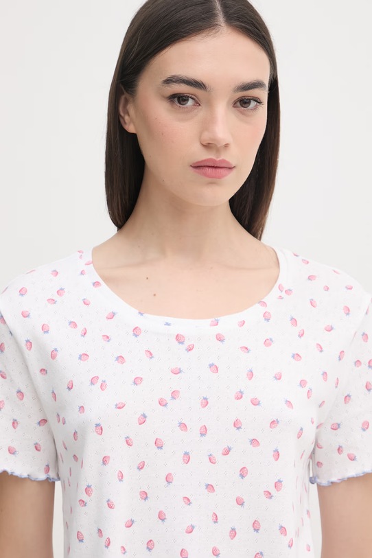 United Colors of Benetton piżama damska bawełniana 3OJC3P04J biały