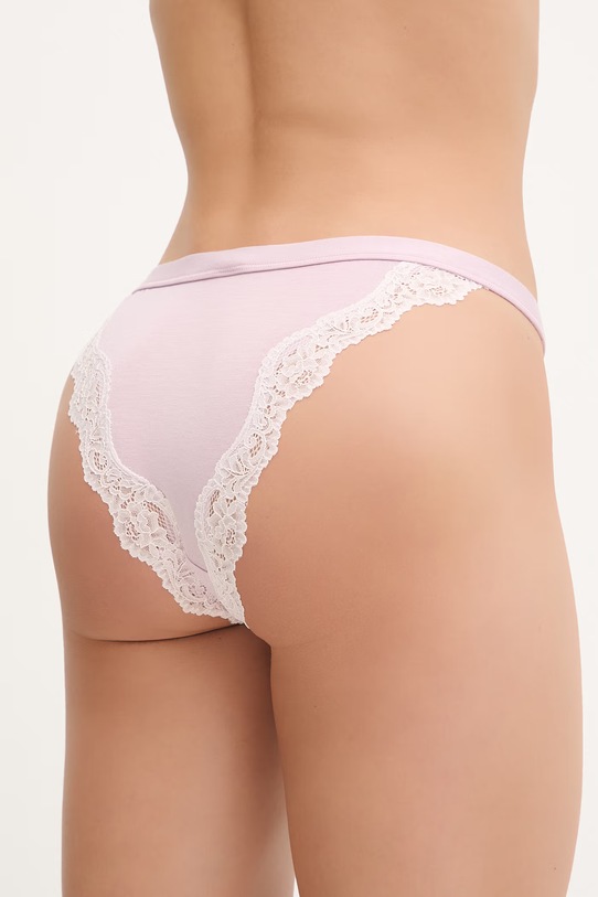 Oblečení United Colors of Benetton kalhotky ženské s příměsí hedvábí 3UEV1S031 fialová