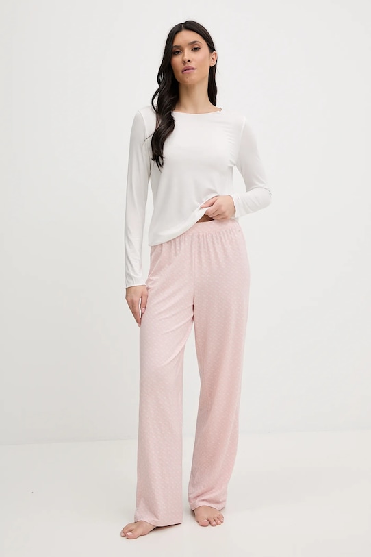 United Colors of Benetton top de pijama cu mânecă lungă, din amestec de in 3UEV3M08D bej SS26