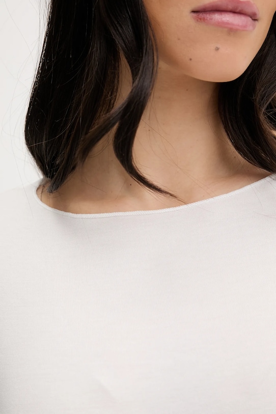 United Colors of Benetton longsleeve piżamowy z domieszką lnu 3UEV3M08D beżowy