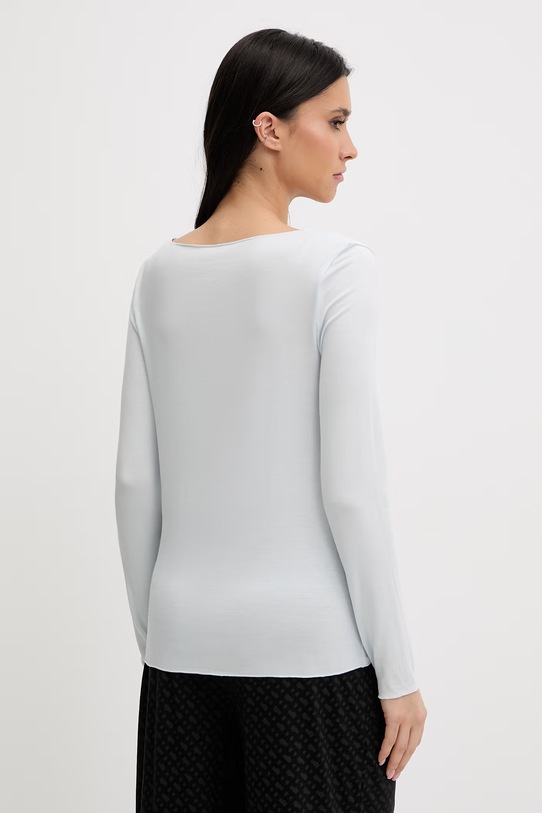 Odzież United Colors of Benetton longsleeve piżamowy z domieszką lnu 3UEV3M08D niebieski