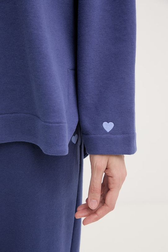 United Colors of Benetton longsleeve piżamowy damski z bawełną 3WNW3M08G granatowy