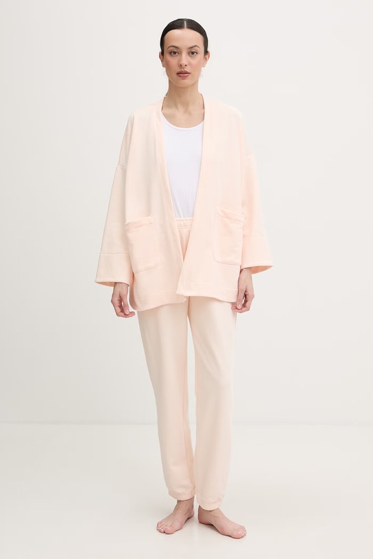 United Colors of Benetton szlafrok damski z bawełną 3WNW3M08H pomarańczowy SS26