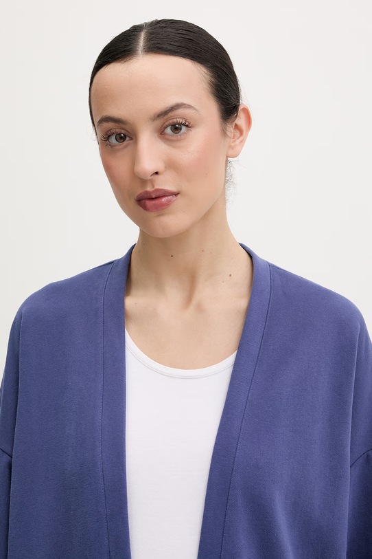 United Colors of Benetton szlafrok damski z bawełną granatowy 3WNW3M08H