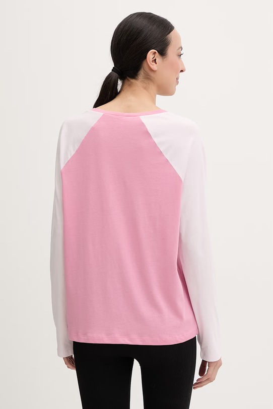 Oblečenie United Colors of Benetton pyžamové tričko s dlhým rukávom dámske s viskózou 3Y5E3M08J ružová