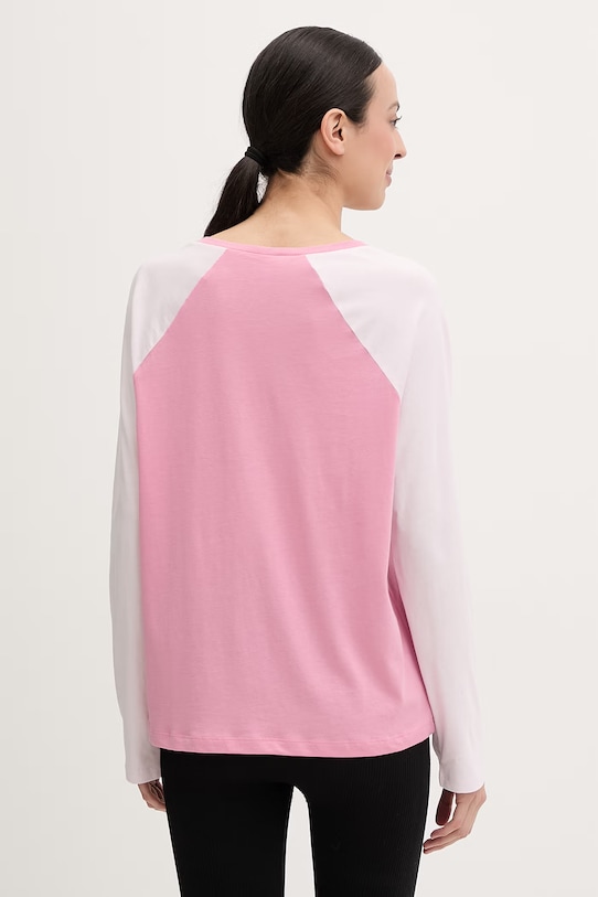 Oblečenie United Colors of Benetton pyžamové tričko s dlhým rukávom dámske s viskózou 3Y5E3M08J ružová