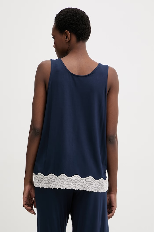 Oblačila United Colors of Benetton Zgornji del pižame – top ženski z viskozo 3Z123H00P mornarsko modra