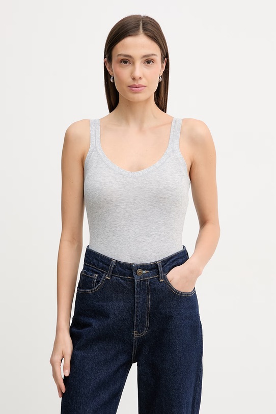 United Colors of Benetton body z elastanem szary 3ZQM1B008