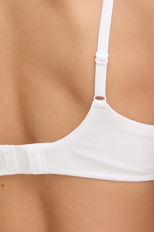 United Colors of Benetton plunge grudnjak s pamukom bijela 3ZQM1R02B