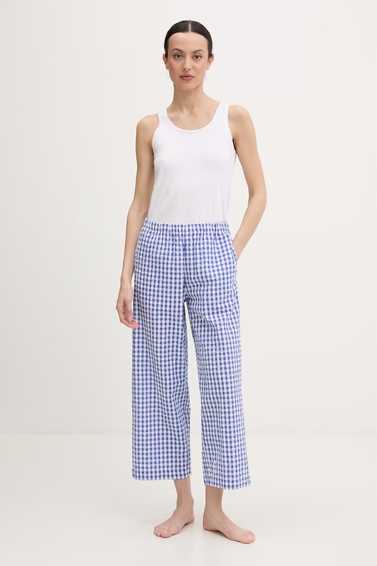 United Colors of Benetton spodnie piżamowe damskie bawełniane 47OL3F00N niebieski SS26