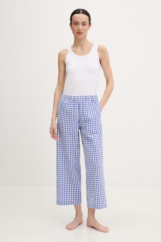 United Colors of Benetton spodnie piżamowe damskie bawełniane 47OL3F00N niebieski SS26