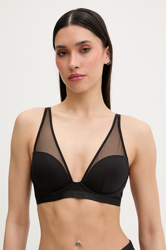 Calvin Klein Underwear сутиен с модал черен LV00QF8729