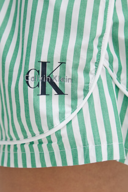 Calvin Klein Underwear ženske kratke hlače za spavanje od pamuka zelena LV00QS7604