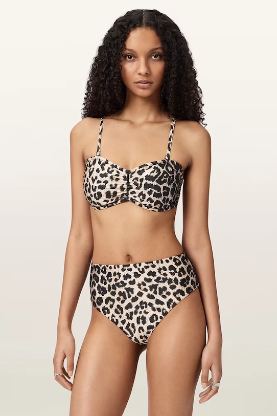 AllSaints strój kąpielowy dwuczęściowy damski COURT W007WE brązowy SS26