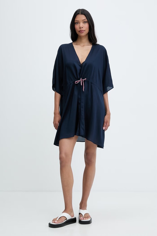 Tommy Hilfiger plážová šatka dámska UW0UW06583 tmavomodrá SS26