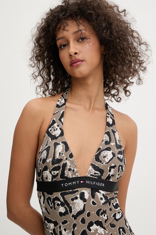 Odzież Tommy Hilfiger strój kąpielowy jednoczęściowy damski UW0UW06372 brązowy