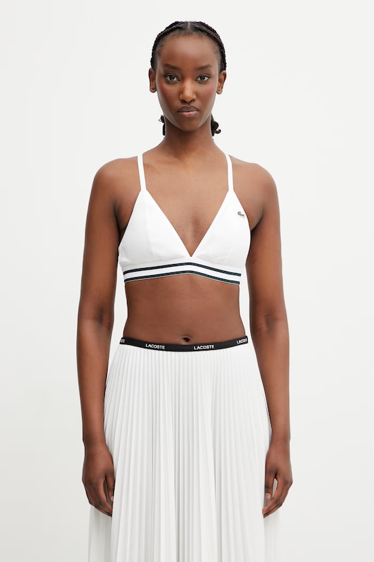 Lacoste трикутний бюстгальтер бавовняний з еластаном білий IF2671