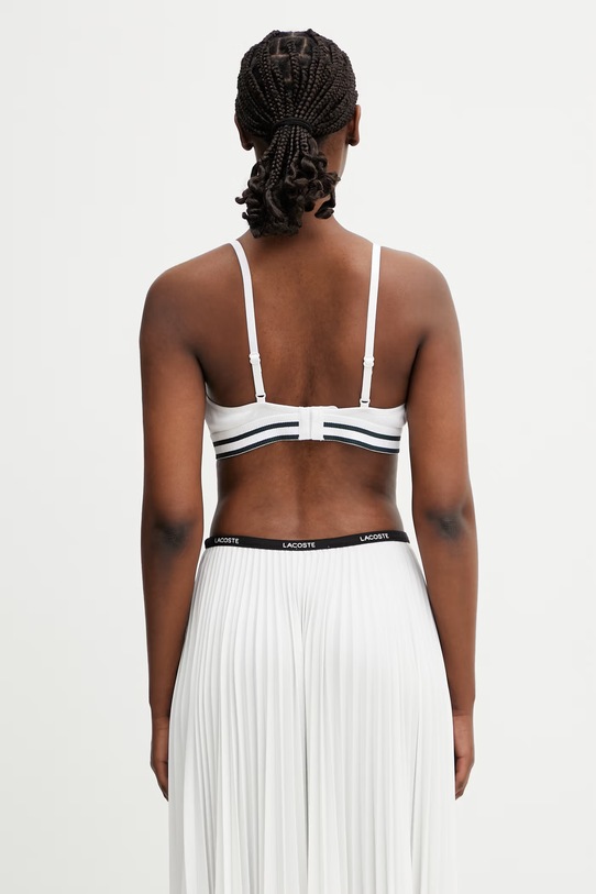 Одяг Lacoste трикутний бюстгальтер бавовняний з еластаном IF2671 білий