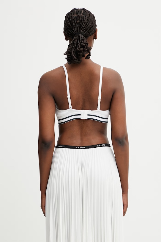 Одяг Lacoste трикутний бюстгальтер бавовняний з еластаном IF2671 білий
