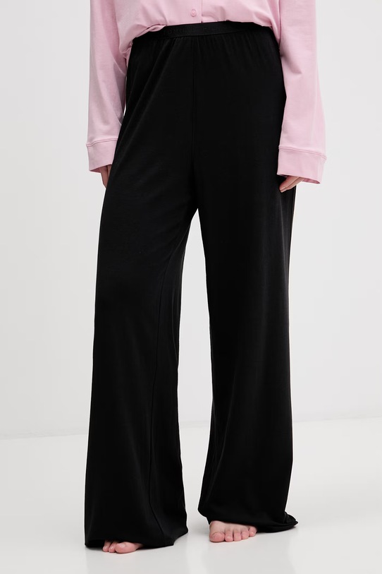 Tommy Hilfiger Παντελόνι πιτζάμας γυναικείο με βαμβάκι μαύρο UW0UW06296