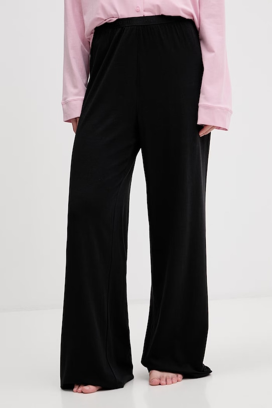 Tommy Hilfiger Παντελόνι πιτζάμας γυναικείο με βαμβάκι μαύρο UW0UW06296