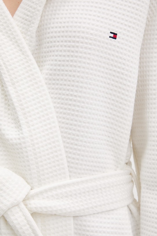 Tommy Hilfiger kućni ogrtač s kapuljačom ženski pamukni bež UW0UW06322