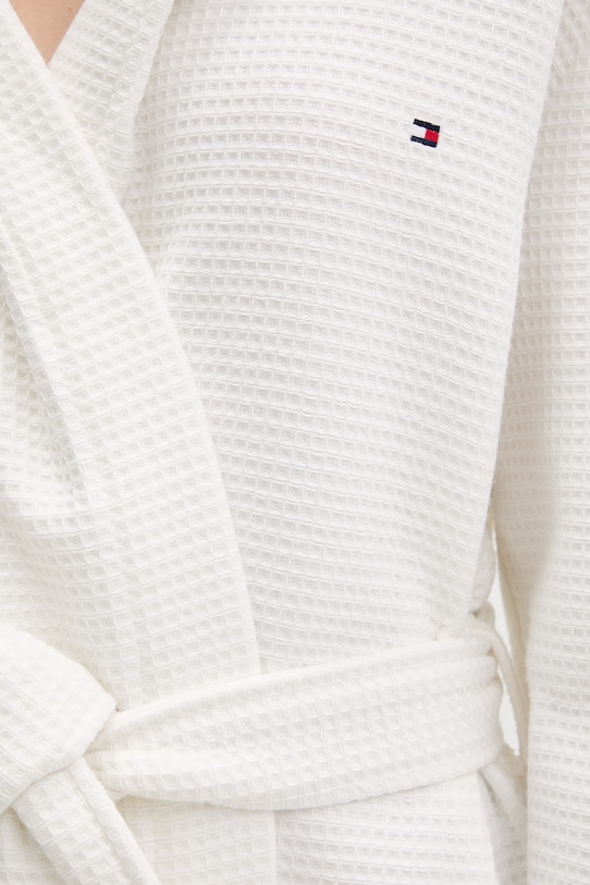 Tommy Hilfiger kućni ogrtač s kapuljačom ženski pamukni bež UW0UW06322