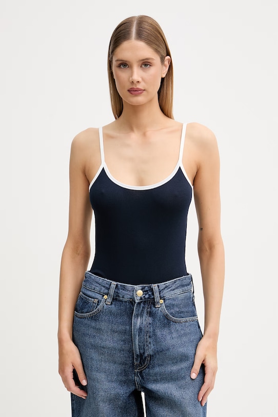 Tommy Hilfiger body dámské s bavlnou námořnická modř UW0UW06275