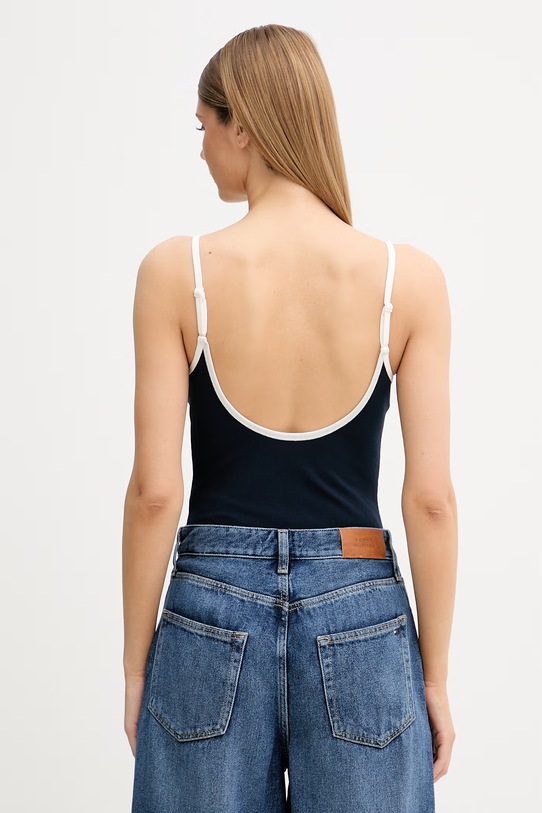 Oblečení Tommy Hilfiger body dámské s bavlnou UW0UW06275 námořnická modř