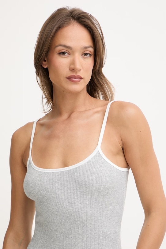 Oblečenie Tommy Hilfiger body dámske s bavlnou UW0UW06275 sivá