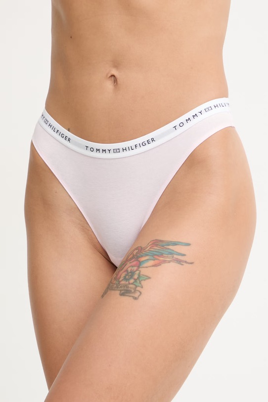 Tommy Hilfiger tangá dámske bavlnené s elastanom ružová UW0UW05875
