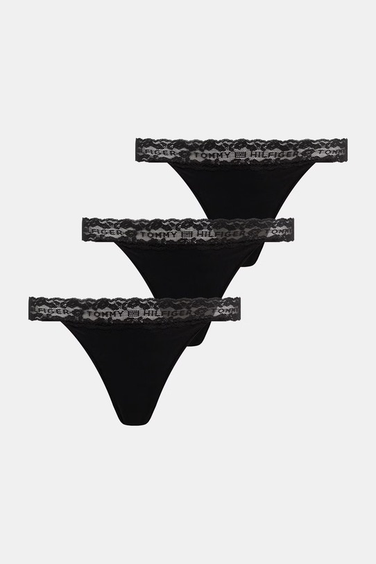 Tommy Hilfiger tange ženske od pamuka s elastanom crna UW0UW06337