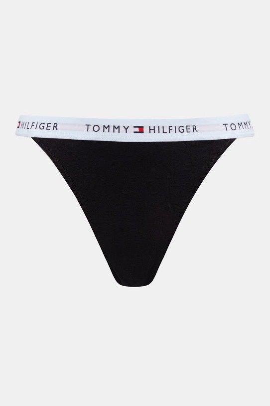 Oblečenie Tommy Hilfiger tangá dámske bavlnené s elastanom 3-pak UW0UW06518 čierna