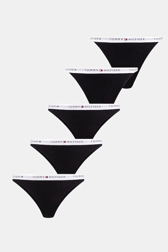 Tommy Hilfiger kalhotky dámské bavlněné s elastanem 5-pack černá UW0UW06579