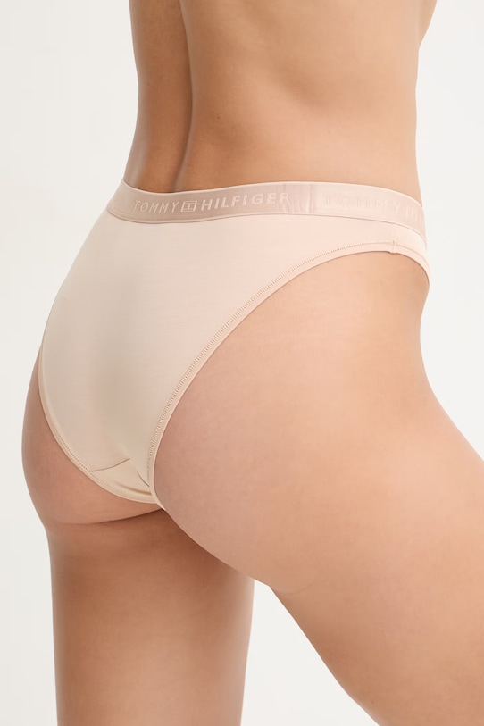 Oblečenie Tommy Hilfiger nohavičky dámske z modalu UW0UW06261 béžová