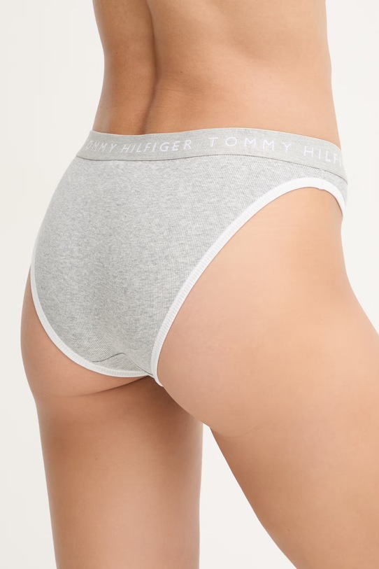 Oblečenie Tommy Hilfiger nohavičky dámske s bavlnou UW0UW06274 sivá