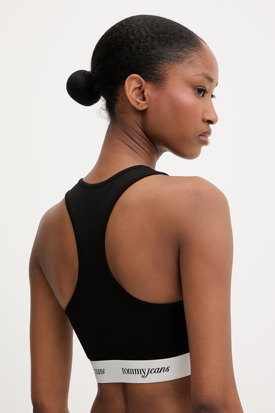 Tommy Jeans biustonosz z wiskozą DW0DW22762 czarny SS26