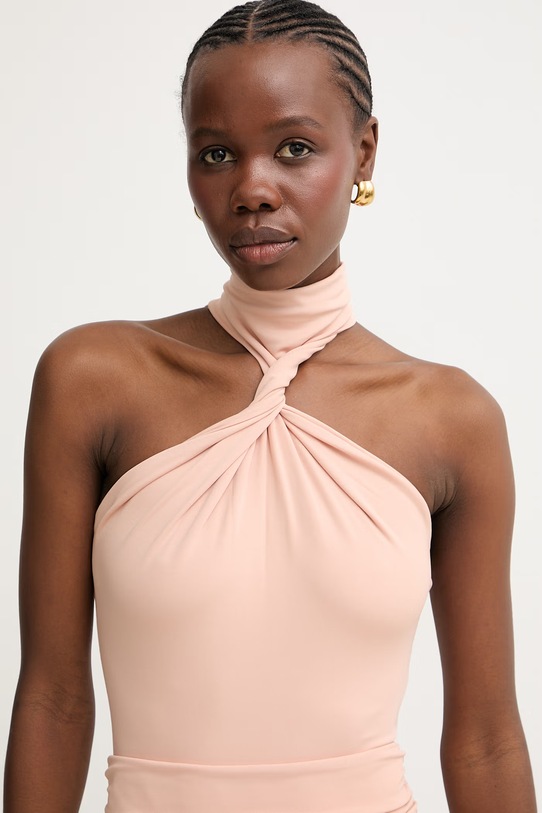 Elisabetta Franchi body damskie z wiskozą beżowy BO03963E2