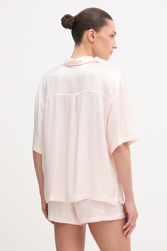 Oblečení BOSS pyžamová košile dámská z viskózy B Monogram_Top 50561023 růžová