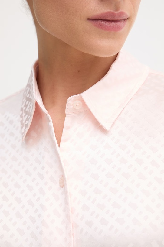 BOSS pyžamová košile dámská z viskózy B Monogram_Top 50561023 růžová