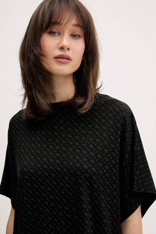 BOSS μπλουζάκι πιτζάμας γυναικείο από lyocell B Logo_T-Shirt μαύρο 50561029